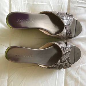 Never worn Jimmy Choo snake skin slides